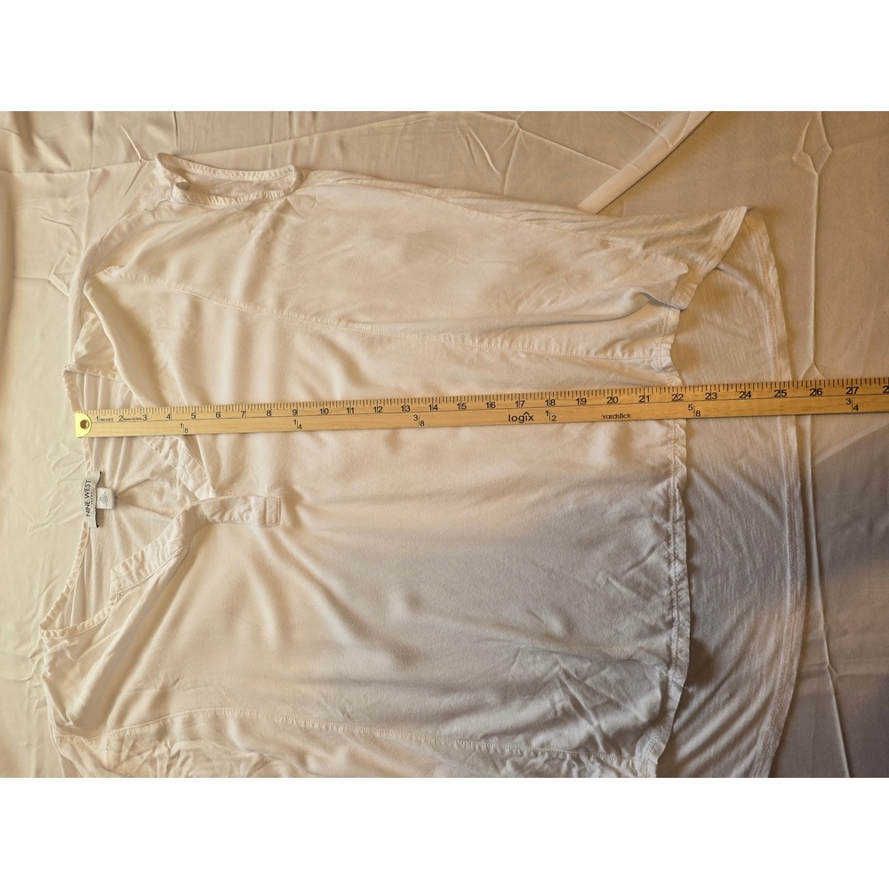 Nine West Jeans White Top XL V Neck Sleeveless Hi-Low Hem Blouse Shirt - Picture 4 of 5